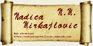 Nadica Mirkajlović vizit kartica